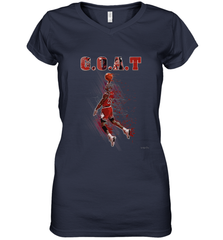 Basketball  Chicago Jordan G.O.A.T. Dunk Women's V-Neck T-Shirt Women's V-Neck T-Shirt - belovedtshirt