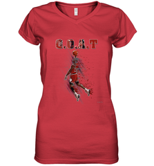 Basketball  Chicago Jordan G.O.A.T. Dunk Women's V-Neck T-Shirt Women's V-Neck T-Shirt - belovedtshirt