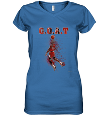 Basketball  Chicago Jordan G.O.A.T. Dunk Women's V-Neck T-Shirt Women's V-Neck T-Shirt - belovedtshirt