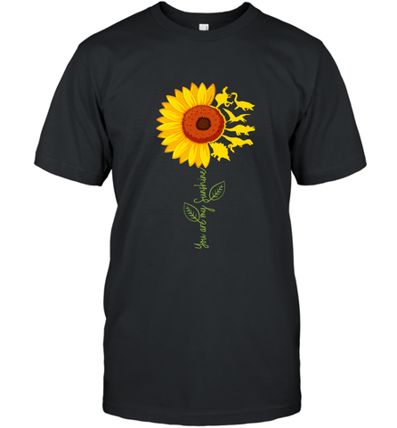 You're My Sunshine Sunflower Dinosaur T Rex Men's T-Shirt Men's T-Shirt / Black / S Men's T-Shirt - belovedtshirt