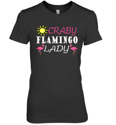 Crazy Pink Flamingo Lady Women's Premium T-Shirt