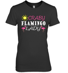 Crazy Pink Flamingo Lady Women's Premium T-Shirt Women's Premium T-Shirt - belovedtshirt