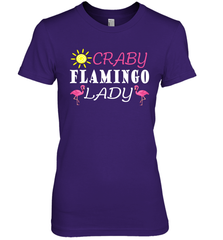 Crazy Pink Flamingo Lady Women's Premium T-Shirt Women's Premium T-Shirt - belovedtshirt