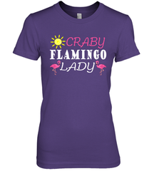 Crazy Pink Flamingo Lady Women's Premium T-Shirt Women's Premium T-Shirt - belovedtshirt