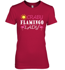 Crazy Pink Flamingo Lady Women's Premium T-Shirt Women's Premium T-Shirt - belovedtshirt