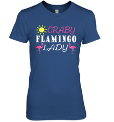 Crazy Pink Flamingo Lady Women's Premium T-Shirt Women's Premium T-Shirt - belovedtshirt