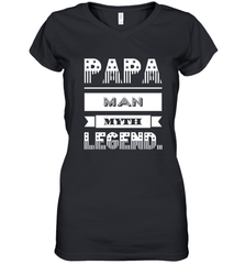 Papa Man Myth Legend Father's Day Dad Veteran Gift Women's V-Neck T-Shirt Women's V-Neck T-Shirt - belovedtshirt