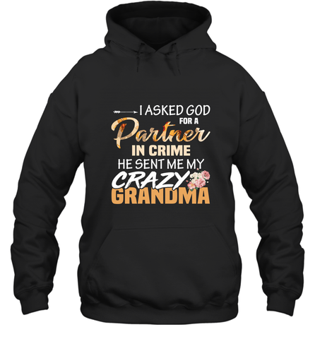 Crazy Grandma Partner in crime Hooded Sweatshirt Hooded Sweatshirt / Black / S Hooded Sweatshirt - belovedtshirt