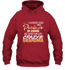 Crazy Grandma Partner in crime Hooded Sweatshirt Hooded Sweatshirt - belovedtshirt