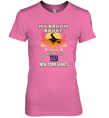 Broom Broke So I Became A Fan of New York Giants  NFL Halloween Costume Women's Premium T-Shirt Women's Premium T-Shirt - belovedtshirt