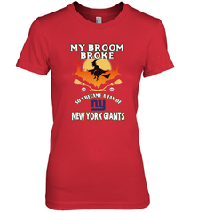Broom Broke So I Became A Fan of New York Giants  NFL Halloween Costume Women's Premium T-Shirt Women's Premium T-Shirt - belovedtshirt