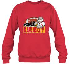NFL Kansas City Football Logo Skyline Cityscape Crewneck Sweatshirt Crewneck Sweatshirt - belovedtshirt
