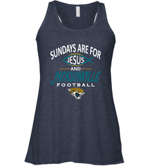 Sundays Are For Jesus and Jacksonville Funny Football Women's Racerback Tank Women's Racerback Tank - belovedtshirt