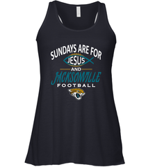 Sundays Are For Jesus and Jacksonville Funny Football Women's Racerback Tank Women's Racerback Tank - belovedtshirt
