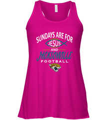 Sundays Are For Jesus and Jacksonville Funny Football Women's Racerback Tank Women's Racerback Tank - belovedtshirt