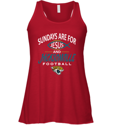 Sundays Are For Jesus and Jacksonville Funny Football Women's Racerback Tank