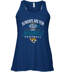 Sundays Are For Jesus and Jacksonville Funny Football Women's Racerback Tank Women's Racerback Tank - belovedtshirt