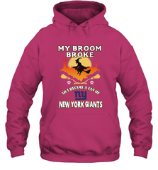 Broom Broke So I Became A Fan of New York Giants  NFL Halloween Costume Hooded Sweatshirt Hooded Sweatshirt - belovedtshirt