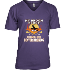 Broom Broke So I Became A Fan of Denver Broncos  NFL Halloween Costume Men's V-Neck Men's V-Neck - belovedtshirt