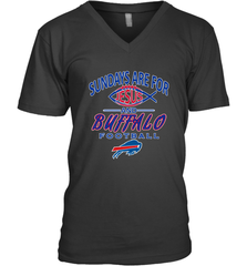 Sundays Are For Jesus and Buffalo Funny Christian Football 1 Men's V-Neck Men's V-Neck - belovedtshirt