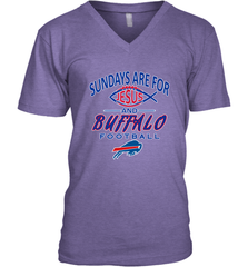 Sundays Are For Jesus and Buffalo Funny Christian Football 1 Men's V-Neck Men's V-Neck - belovedtshirt