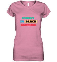 Invest In Black America Women's V-Neck T-Shirt Women's V-Neck T-Shirt - belovedtshirt