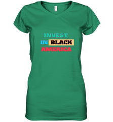 Invest In Black America Women's V-Neck T-Shirt Women's V-Neck T-Shirt - belovedtshirt