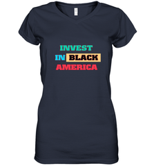 Invest In Black America Women's V-Neck T-Shirt Women's V-Neck T-Shirt - belovedtshirt