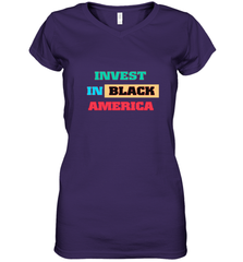 Invest In Black America Women's V-Neck T-Shirt Women's V-Neck T-Shirt - belovedtshirt