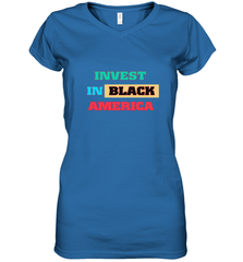 Invest In Black America Women's V-Neck T-Shirt Women's V-Neck T-Shirt - belovedtshirt