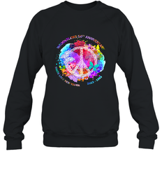 Woodstocks 50th Anniversary Peace Love tee Crewneck Sweatshirt