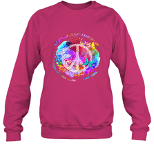 Woodstocks 50th Anniversary Peace Love tee Crewneck Sweatshirt Crewneck Sweatshirt - belovedtshirt