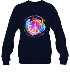 Woodstocks 50th Anniversary Peace Love tee Crewneck Sweatshirt