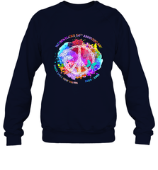 Woodstocks 50th Anniversary Peace Love tee Crewneck Sweatshirt Crewneck Sweatshirt - belovedtshirt