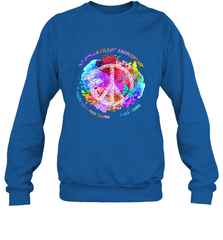 Woodstocks 50th Anniversary Peace Love tee Crewneck Sweatshirt Crewneck Sweatshirt - belovedtshirt