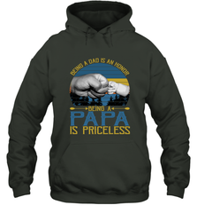 Being A Dad Is An Honor Being Papa Is Priceless Grandpa t Hooded Sweatshirt Apparel - belovedtshirt