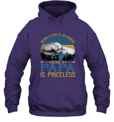 Being A Dad Is An Honor Being Papa Is Priceless Grandpa t Hooded Sweatshirt Apparel - belovedtshirt