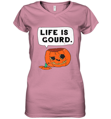 Funny Life Is Gourd Halloween Trick Or Treat Pumpkin Women's V-Neck T-Shirt Women's V-Neck T-Shirt - belovedtshirt