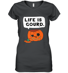Funny Life Is Gourd Halloween Trick Or Treat Pumpkin Women's V-Neck T-Shirt Women's V-Neck T-Shirt - belovedtshirt