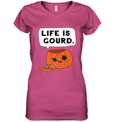 Funny Life Is Gourd Halloween Trick Or Treat Pumpkin Women's V-Neck T-Shirt Women's V-Neck T-Shirt - belovedtshirt