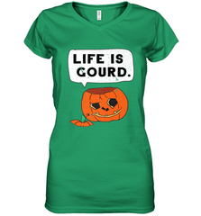 Funny Life Is Gourd Halloween Trick Or Treat Pumpkin Women's V-Neck T-Shirt Women's V-Neck T-Shirt - belovedtshirt