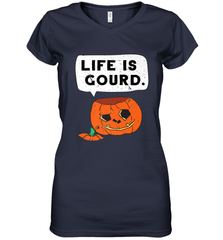 Funny Life Is Gourd Halloween Trick Or Treat Pumpkin Women's V-Neck T-Shirt Women's V-Neck T-Shirt - belovedtshirt