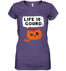 Funny Life Is Gourd Halloween Trick Or Treat Pumpkin Women's V-Neck T-Shirt Women's V-Neck T-Shirt - belovedtshirt