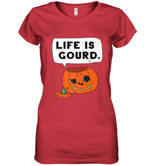 Funny Life Is Gourd Halloween Trick Or Treat Pumpkin Women's V-Neck T-Shirt Women's V-Neck T-Shirt - belovedtshirt