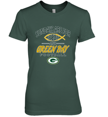 Sundays Are For Jesus and Green Bay Funny Christian Football 1 Women's Premium T-Shirt Women's Premium T-Shirt - belovedtshirt