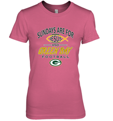 Sundays Are For Jesus and Green Bay Funny Christian Football 1 Women's Premium T-Shirt Women's Premium T-Shirt - belovedtshirt