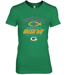 Sundays Are For Jesus and Green Bay Funny Christian Football 1 Women's Premium T-Shirt