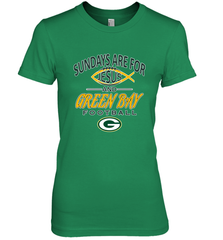 Sundays Are For Jesus and Green Bay Funny Christian Football 1 Women's Premium T-Shirt Women's Premium T-Shirt - belovedtshirt