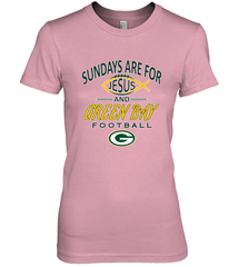 Sundays Are For Jesus and Green Bay Funny Christian Football 1 Women's Premium T-Shirt Women's Premium T-Shirt - belovedtshirt