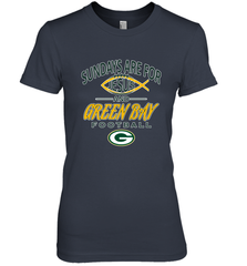 Sundays Are For Jesus and Green Bay Funny Christian Football 1 Women's Premium T-Shirt Women's Premium T-Shirt - belovedtshirt